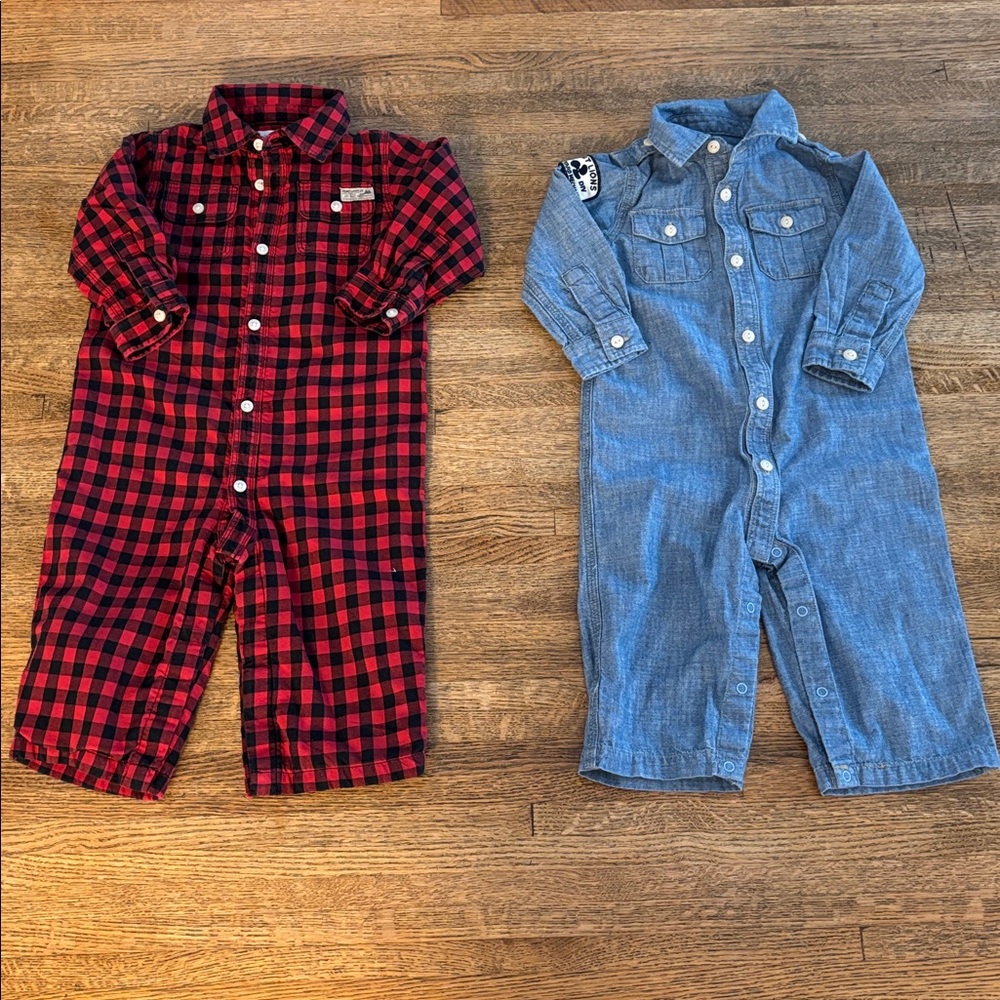 Two Ralph Lauren Long Sleeve Coveralls Size 9 Months Like new!